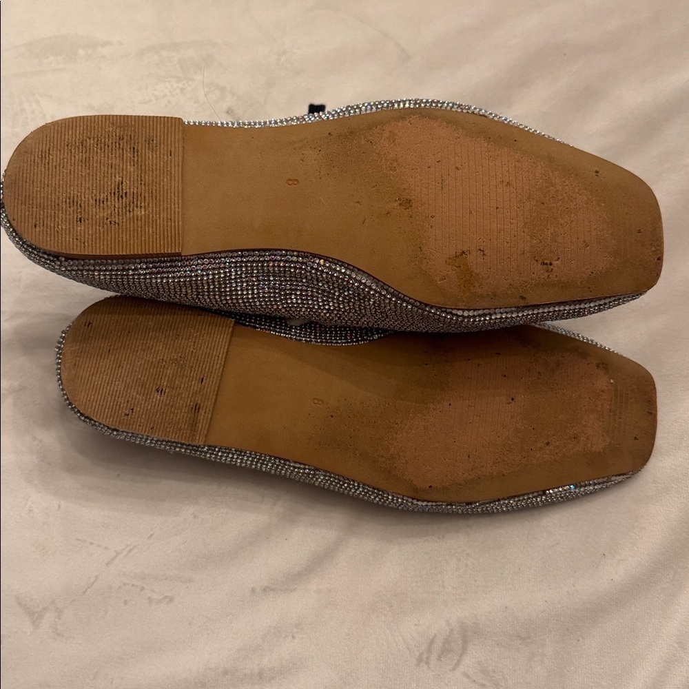 Matisse Roxy Glittering Silver Flats with Bow, sz 8 - Picture 8 of 8